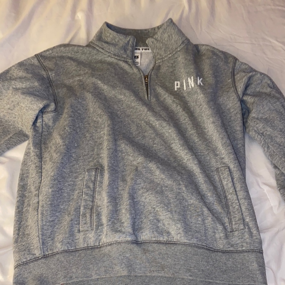Victoria Secret PINK gray quarter zip